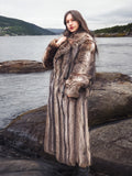 Raccoon Fur Coat Coats For Men L/XXL 53" Long