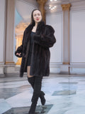 The Roman Whisper – Vintage Mahogany Mink Swing Coat L/XL