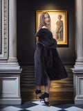 "The Empress Gate"- Black Mink Full-Length Coat with Side Slits