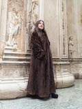 Mahogany Lunaraine Canadian Mink Fur Coat L to XXL 52" Long