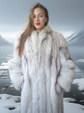 "Echo Glacier" – Blue Fox Full-Length Fur Coat S
