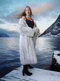 "Echo Glacier" – Blue Fox Full-Length Fur Coat S