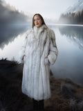 "Echo Glacier" – Blue Fox Full-Length Fur Coat S
