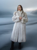 "Echo Glacier" – Blue Fox Full-Length Fur Coat S