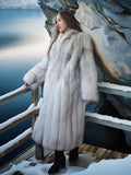"Echo Glacier" – Blue Fox Full-Length Fur Coat S