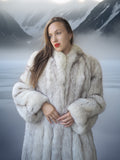"Echo Glacier" – Blue Fox Full-Length Fur Coat S