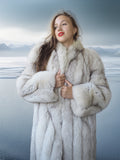 "Echo Glacier" – Blue Fox Full-Length Fur Coat S
