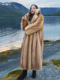Red Raccoon Fur Coat Coats M