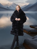 Vulpine Noire – Black Fox Coat with a Shawl Collar S