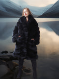 Vulpine Noire – Black Fox Coat with a Shawl Collar S