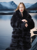 Vulpine Noire – Black Fox Coat with a Shawl Collar S
