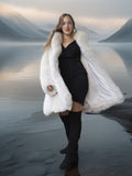 "Winter Queen" – White Fox Coat with Dramatic Collar and Voluminous Silhouette