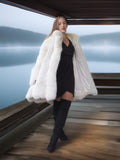"Winter Queen" – White Fox Coat with Dramatic Collar and Voluminous Silhouette