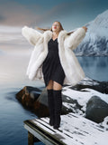 "Winter Queen" – White Fox Coat with Dramatic Collar and Voluminous Silhouette