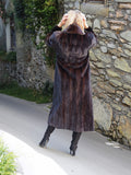 Dark Ranch Black Mink Fur Coat Jacket M No Monogram Unique Design