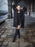 "The Black Mirage" – Lamb Swakara Coat with Mink Fur Collar S/M