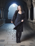 "The Black Mirage" – Lamb Swakara Coat with Mink Fur Collar S/M