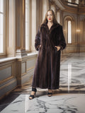 The Contessa – Long Mahogany Mink Fur Coat Modern Classic