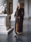 The Contessa – Long Mahogany Mink Fur Coat Modern Classic