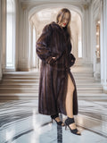 The Contessa – Long Mahogany Mink Fur Coat Modern Classic