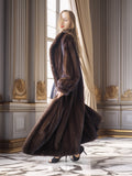 The Contessa – Long Mahogany Mink Fur Coat Modern Classic