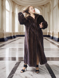 The Contessa – Long Mahogany Mink Fur Coat Modern Classic