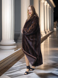The Contessa – Long Mahogany Mink Fur Coat Modern Classic