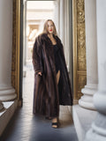 The Contessa – Long Mahogany Mink Fur Coat Modern Classic