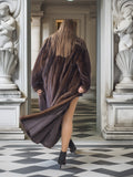 The Contessa – Long Mahogany Mink Fur Coat Modern Classic
