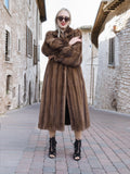 Vintage Pastel Canadian Brown Mink Fur Coat Silk Lining S