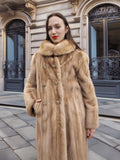 Golden Reverie M - Vintage mink coat with structured collar and soft texture, ideal for luxury winter wardrobes.