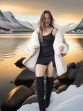 Frosted Ember - Coyote Fur Jacket With Shadow Fox Size S