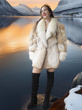Frosted Ember - Coyote Fur Jacket With Shadow Fox Size S