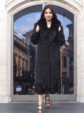 Black Lamb Swakara Broadtail Coat With Black Fox Excellent S/M