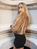 Vintage Trendy Pastel Beige Canadian Mink Fur Opera Jacket S/M