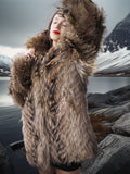 “The Storm Muse” — Raccoon Fur Jacket with Voluminous Collar & Arctic Allure