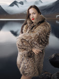 “The Storm Muse” — Raccoon Fur Jacket with Voluminous Collar & Arctic Allure