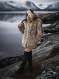 “The Storm Muse” — Raccoon Fur Jacket with Voluminous Collar & Arctic Allure