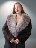 The Château Whisper – Vintage Dior Mahogany Mink Fur Coat with Crystal Fox Collar