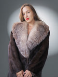 The Château Whisper – Vintage Dior Mahogany Mink Fur Coat with Crystal Fox Collar