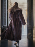 The Château Whisper – Vintage Dior Mahogany Mink Fur Coat with Crystal Fox Collar