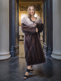 The Château Whisper – Vintage Dior Mahogany Mink Fur Coat with Crystal Fox Collar