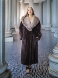 The Château Whisper – Vintage Dior Mahogany Mink Fur Coat with Crystal Fox Collar