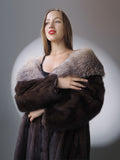 The Château Whisper – Vintage Dior Mahogany Mink Fur Coat with Crystal Fox Collar