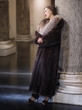 The Château Whisper – Vintage Dior Mahogany Mink Fur Coat with Crystal Fox Collar