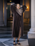 The Château Whisper – Vintage Dior Mahogany Mink Fur Coat with Crystal Fox Collar
