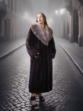 The Château Whisper – Vintage Dior Mahogany Mink Fur Coat with Crystal Fox Collar