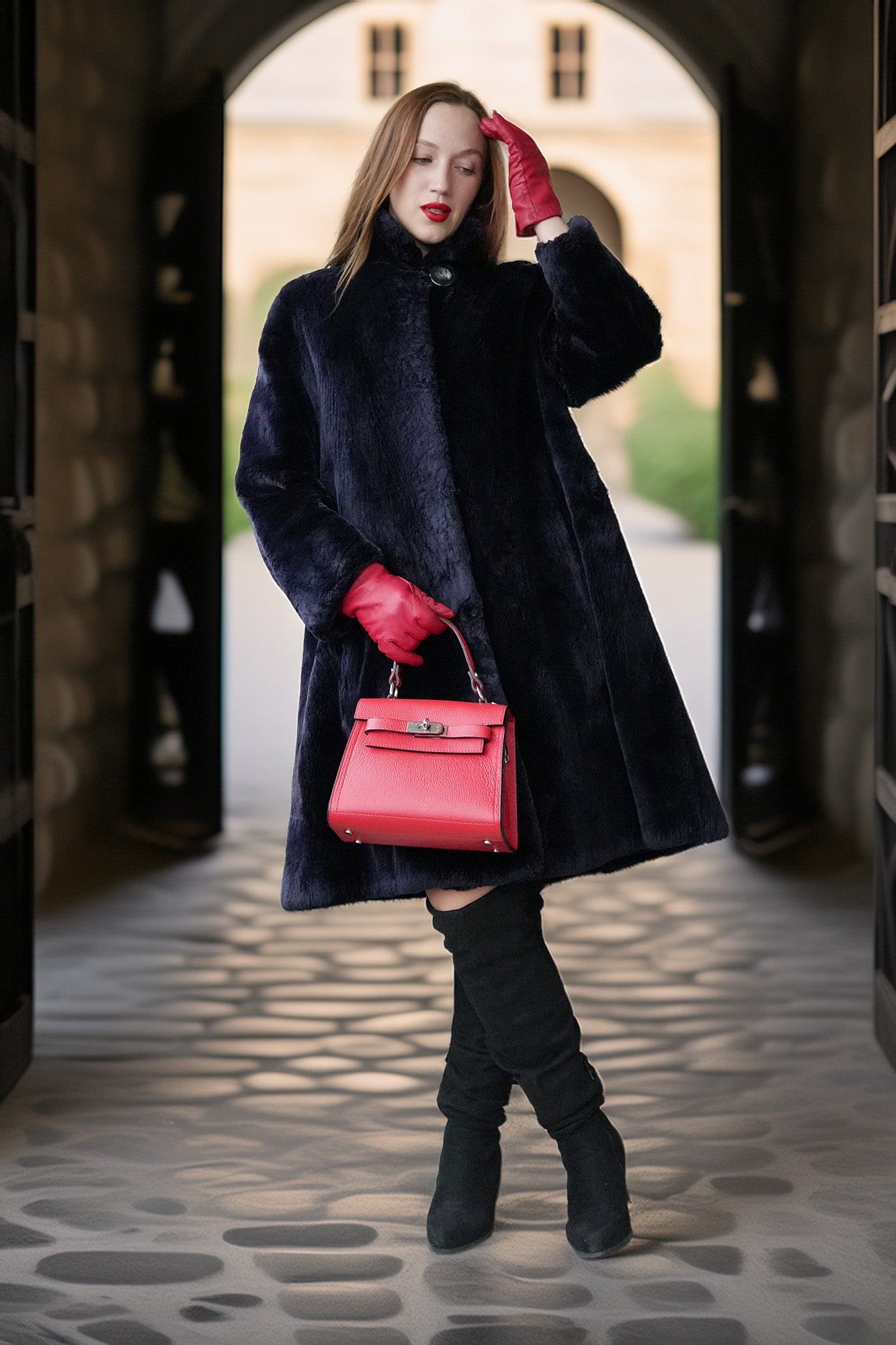 Midnight Iris Sheared Beaver Coat by Zuki | Purple Shoshana