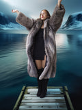 Wild Aurora - Indigo Fox Coat 51" Length