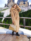 Stunning Pastel Canadian Mink Fur Coat Herring Bone Design 50" Long M